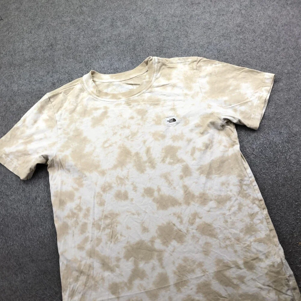 The North Face Shirt Mens Medium Beige Tie Dye Logo Graphic Tee Tagless Outdoor - Picture 2 of 7
